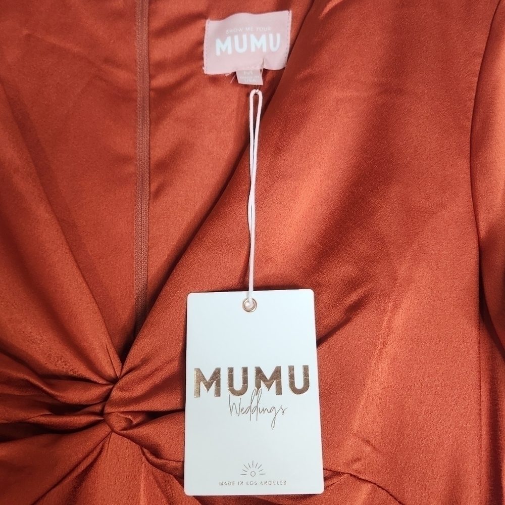 New Show Me Your Mumu Rome Twist Gown  Burnt Orange Sz Medium - Picture 3 of 9